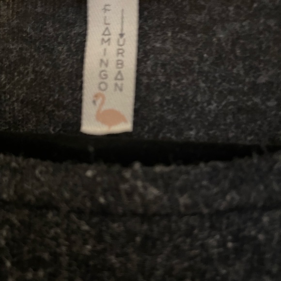 Long sleeve gray blouse with flower print skirt and elbow cut out. - Picture 3 of 3